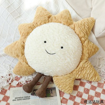 ins风月亮抱枕北欧星星家居靠枕装饰笑脸太阳布娃娃沙发靠垫